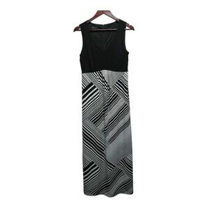 Beautiful‎ long black and white dress by AB Studio.  Size Medium